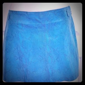 Express Snake Print Leather Skirt Turquoise 5/6